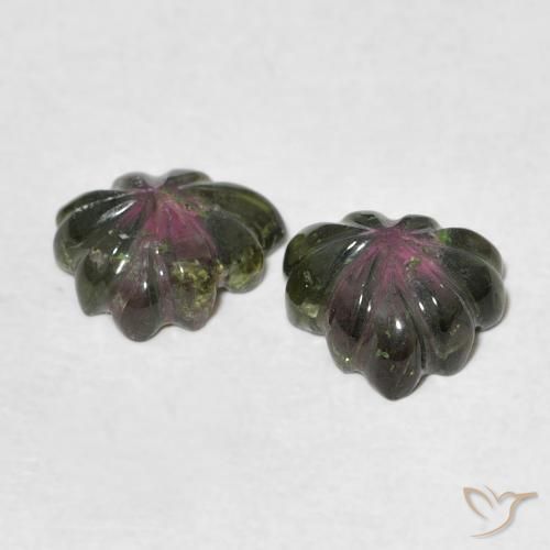 Gemas de Turmalina Multicolor natural de 2.65 ct, Corte Flor, Transparente