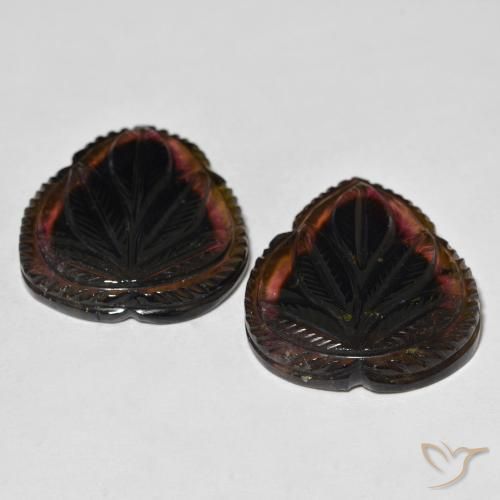 Gemas de Turmalina Multicolor natural de 57.06 ct, Corte Flor, Transparente