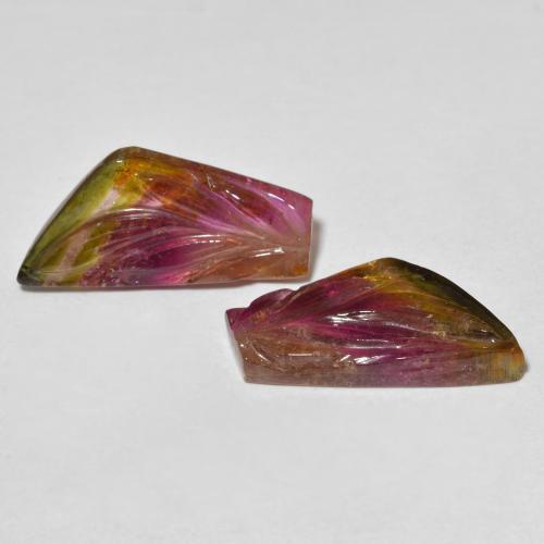 Gemas de Turmalina Multicolor natural de 11.78 ct, Elegante, Transparente