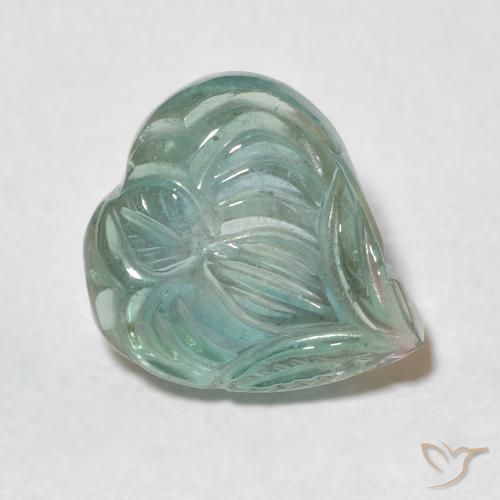 Turmalina Verde grisáceo natural de 7.64 ct, Corte Flor, Transparente