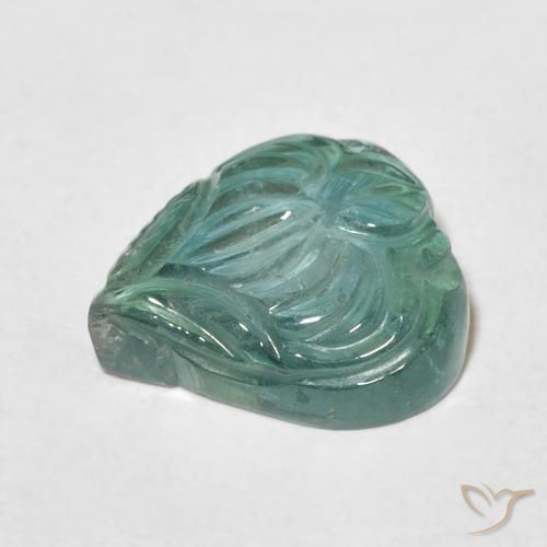Turmalina Verde grisáceo natural de 7.64 ct, Corte Flor, Transparente
