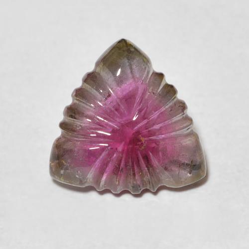 4.18ct Natural Multicolor turmalina, Corte Flor, Transparente