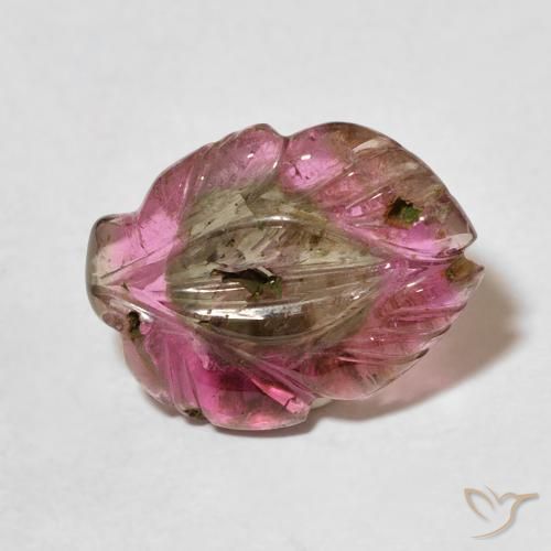 Turmalina Multicolor natural de 3.78 ct, Corte Flor, Transparente