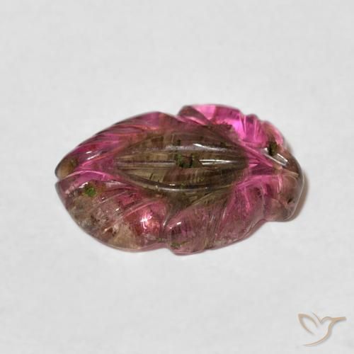 Turmalina Multicolor natural de 3.78 ct, Corte Flor, Transparente