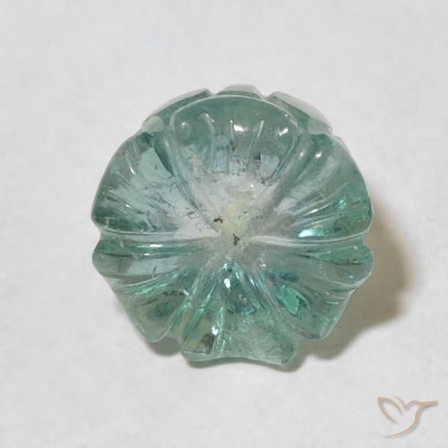 6.83ct Natural Turquesa turmalina, Corte Flor, Transparente