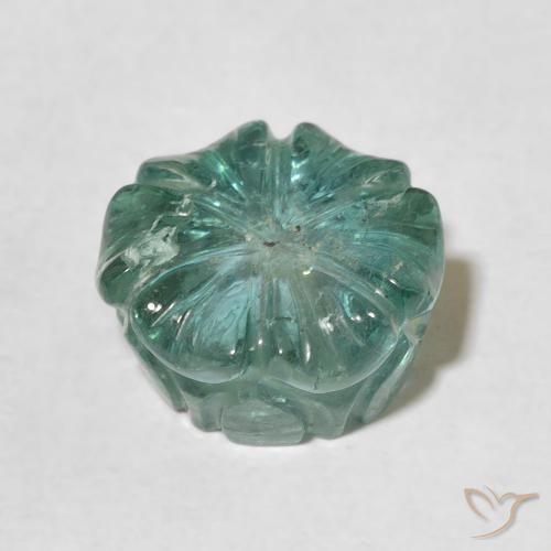 Turmalina Turquesa natural de 6.83 ct, Corte Flor, Transparente