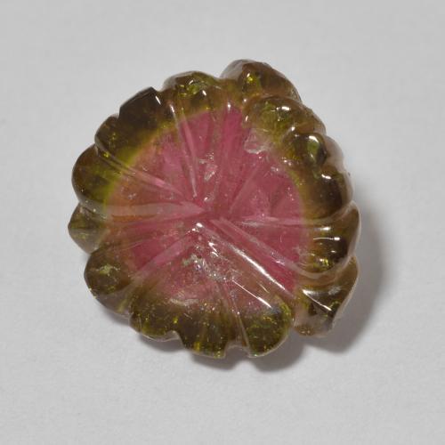 Turmalina Sandía natural de 8.80 ct, Corte Flor, Transparente