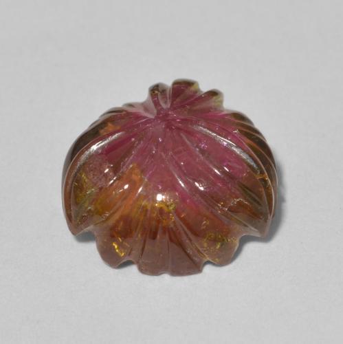 Turmalina Sandía natural de 8.80 ct, Corte Flor, Transparente