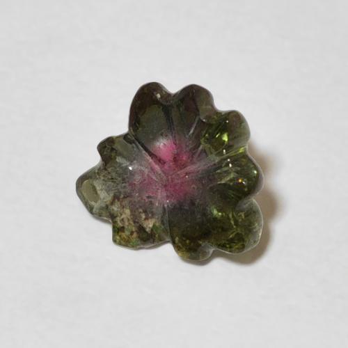 Turmalina Sandía natural de 1.00 ct, Corte Flor, Transparente