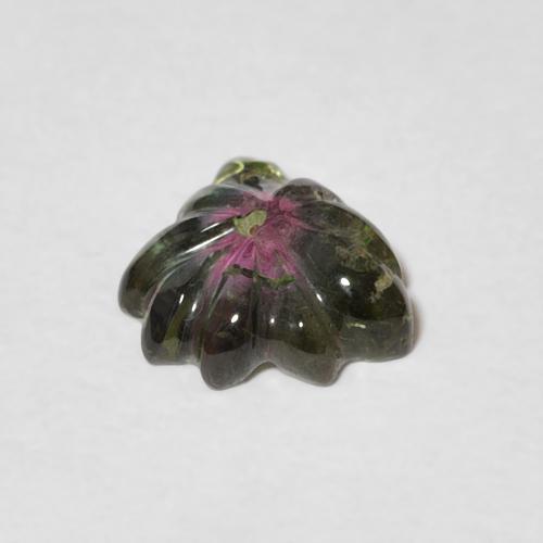 Turmalina Sandía natural de 1.00 ct, Corte Flor, Transparente