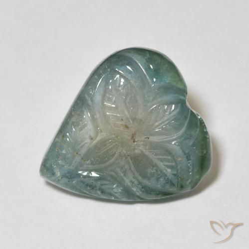 6.25ct Natural Azul verdoso turmalina, Corte Flor, Transparente