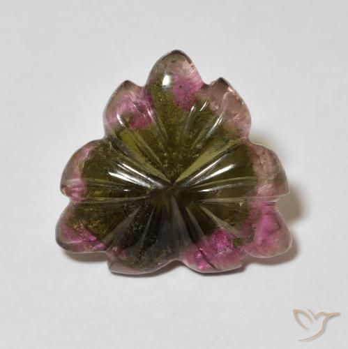 5.01ct Natural Multicolor turmalina, Corte Flor, Transparente