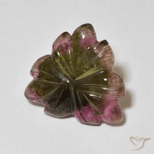 Turmalina Multicolor natural de 5.01 ct, Corte Flor, Transparente