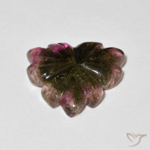 Turmalina Multicolor natural de 5.01 ct, Corte Flor, Transparente