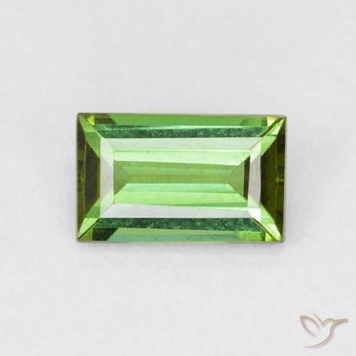 0.68ct Natural Verde oscuro Turmalina, Corte Baguette, VVS-VS
