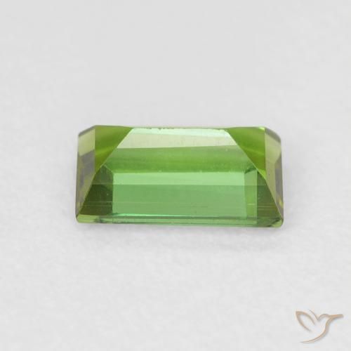 Turmalina Verde oscuro natural de 0.68 ct, Corte Baguette, VVS-VS