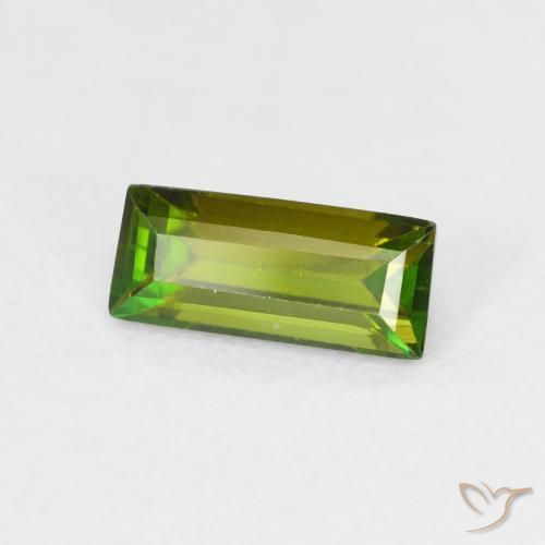 0.90ct Natural Verde marrón Turmalina, Corte Baguette, VVS-VS