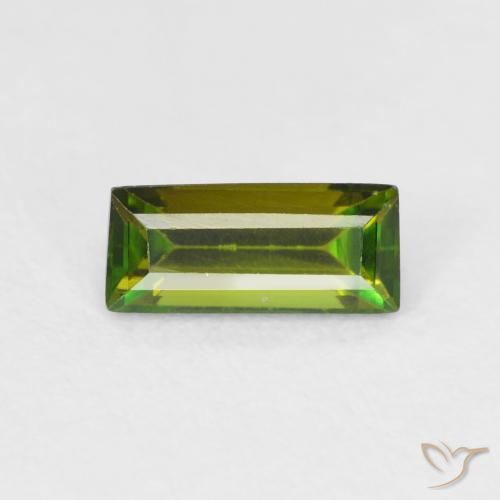 Turmalina Verde marrón natural de 0.90 ct, Corte Baguette, VVS-VS