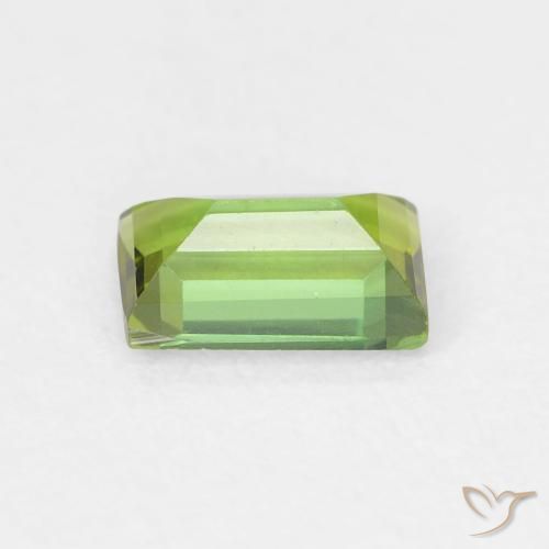 Turmalina Verde terroso natural de 0.67 ct, Corte Baguette, VVS-VS