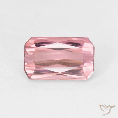 1.67ct Natural Rosado Bubblegum turmalina, corte esmeralda, VVS-VS