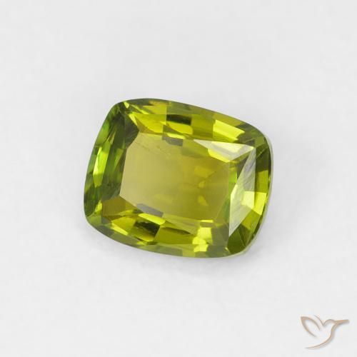 Turmalina Verde terroso natural de 0.77 ct, Forma Cojín, VVS-VS