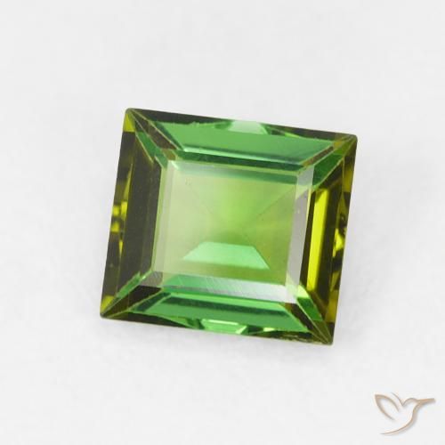 Turmalina Verde terroso natural de 0.58 ct, Corte Baguette, VVS-VS