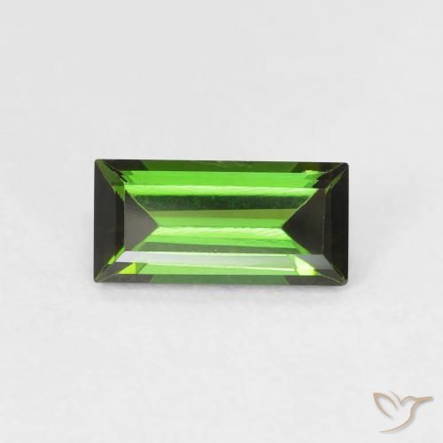0.91ct Natural Verde terroso Turmalina, Corte Baguette, VVS-VS