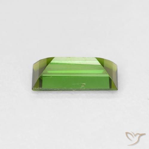 Turmalina Verde terroso natural de 0.91 ct, Corte Baguette, VVS-VS