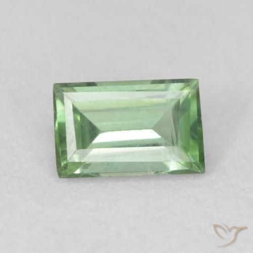 0.66ct Natural Verde bosque claro Turmalina, Corte Baguette, VS