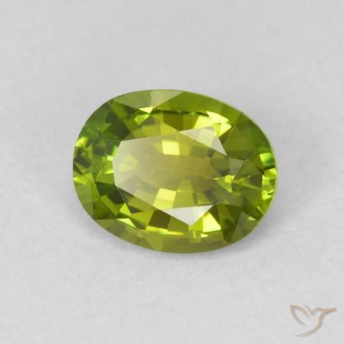 Turmalina Verde vivo natural de 0.68 ct, Ovalada, VVS