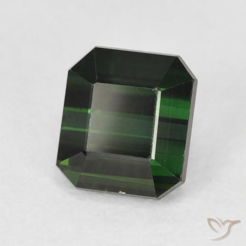 Turmalina Verde oscuro natural de 1.48 ct, Corte Octágono / Esmeralda, VVS