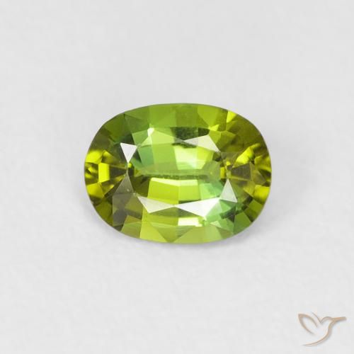 0.45ct Natural Verde medio turmalina, Ovalada, VVS