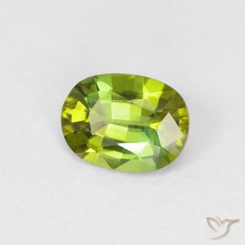 Turmalina Verde medio natural de 0.45 ct, Ovalada, VVS