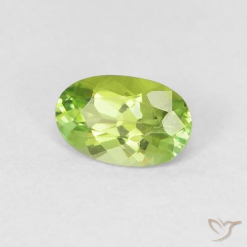 Turmalina Verde claro natural de 0.46 ct, Ovalada, VVS