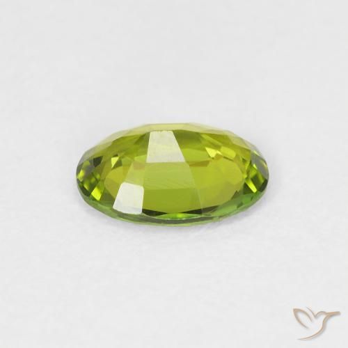 Turmalina Verde vivo natural de 0.71 ct, Ovalada, VVS