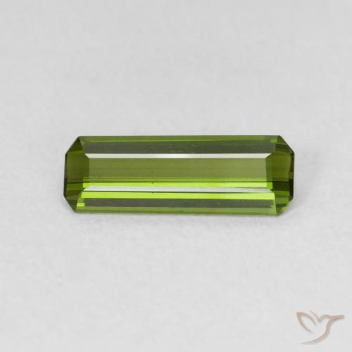 0.85ct Natural Verde alga Turmalina, corte esmeralda, VS