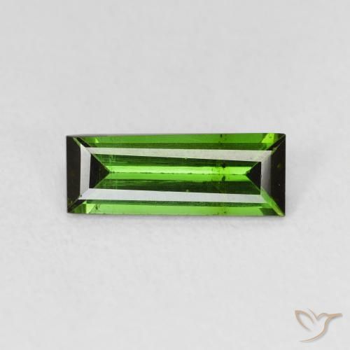 1.08ct Natural Medium Dark-Green Turmalina, Corte Baguette, VS