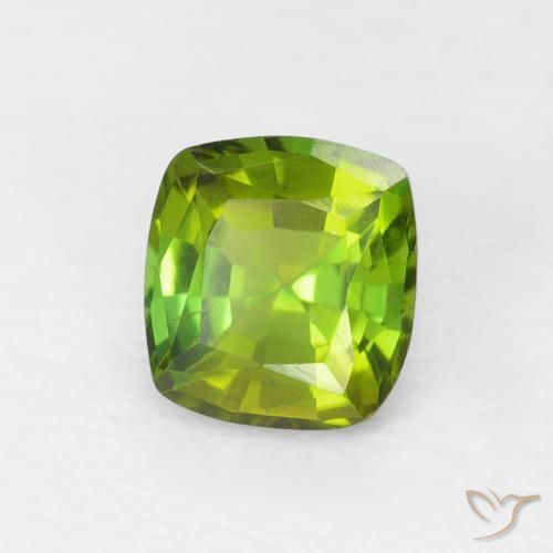 Turmalina Verde vivo natural de 0.66 ct, Forma Cojín, VVS-VS