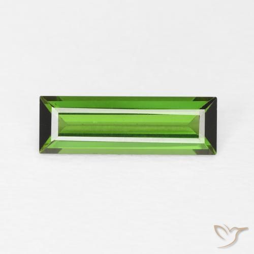 0.86ct Natural Verde bosque Turmalina, Corte Baguette, VVS