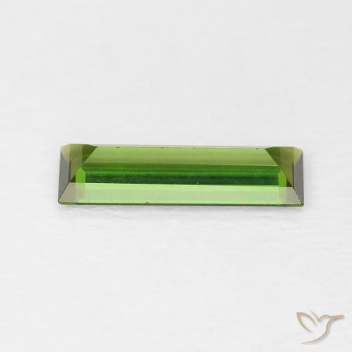 Turmalina Verde bosque natural de 0.86 ct, Corte Baguette, VVS