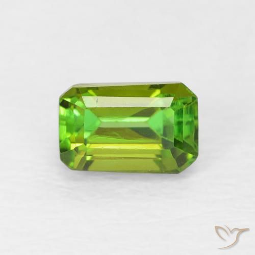 0.71ct Natural Medium Light-Green Turmalina, corte esmeralda, VVS
