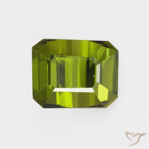 1.36ct Natural Verde oscuro turmalina, corte esmeralda, VVS