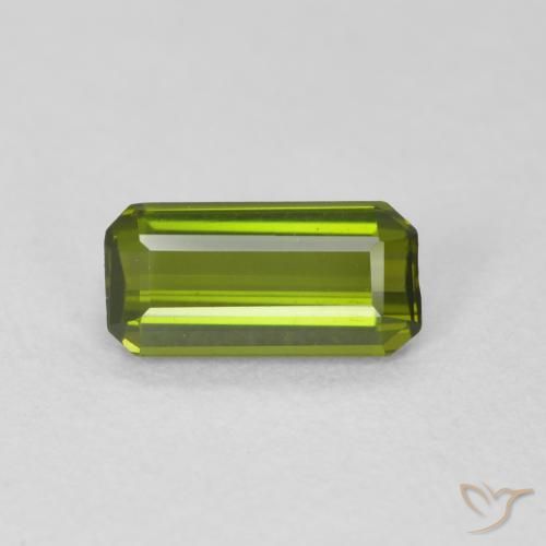 0.74ct Natural Verde bosque Turmalina, corte esmeralda, VVS