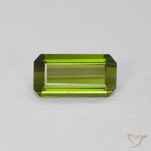 0.94ct Natural Verde medio turmalina, corte esmeralda, VVS