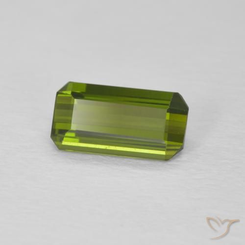 Turmalina Verde medio natural de 0.94 ct, Corte Octágono / Esmeralda, VVS