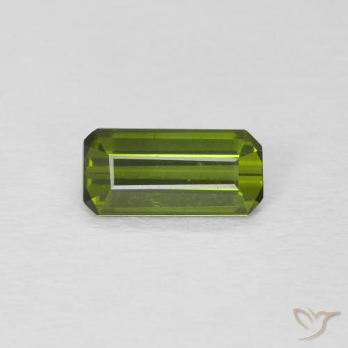 0.70ct Natural Verde medio Turmalina, corte esmeralda, VVS