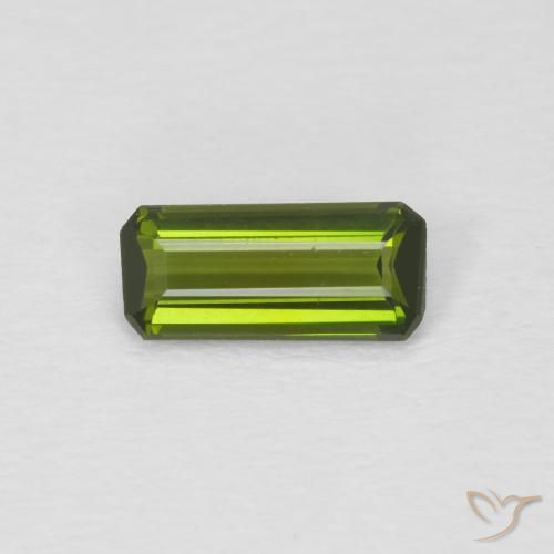 0.64ct Natural Verde oscuro Turmalina, corte esmeralda, VVS