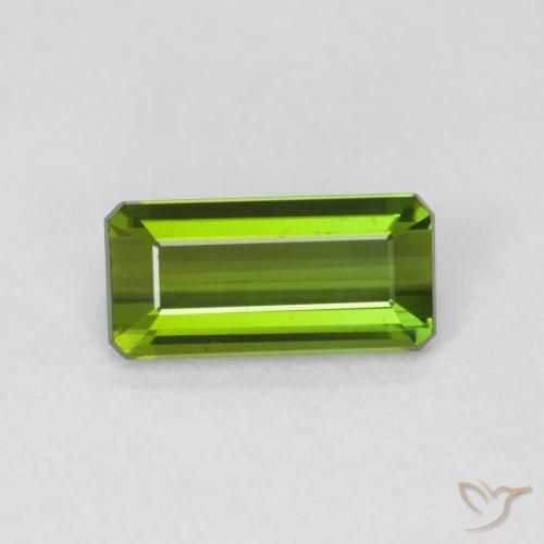 1.07ct Natural Verde bosque Turmalina, corte esmeralda, VVS
