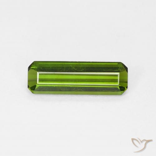 1.00ct Natural Verde oscuro Turmalina, corte esmeralda, VS