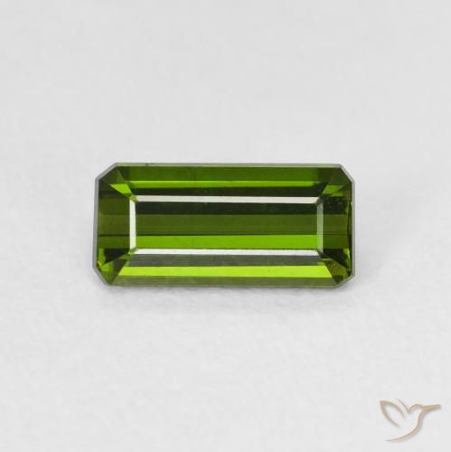 1.00ct Natural Verde oscuro Turmalina, corte esmeralda, VVS-VS